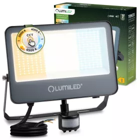   TRINOX LED reflektor 100W 11000lm CCT IP65 szürke mozgás- és alkonyérzékelő LUMILED