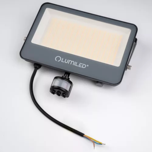 TRINOX LED reflektor 100W 11000lm CCT IP65 szürke mozgás- és alkonyérzékelő LUMILED