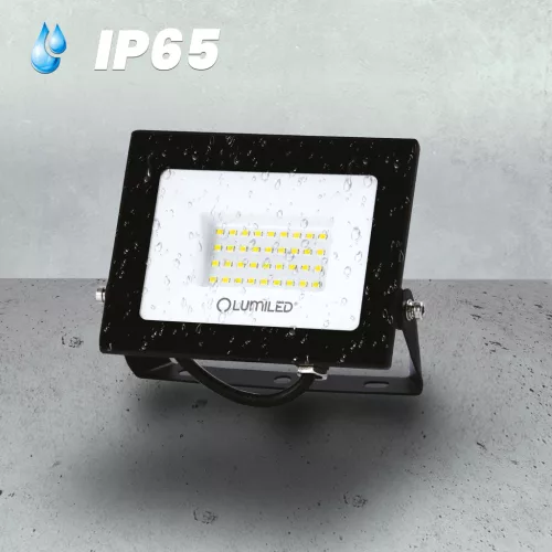 ZUNA2 LED reflektor 30W 2700lm 4000K IP65 Fekete LUMILED