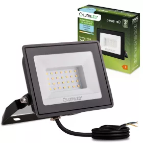 ZUNA2 LED reflektor 30W 2700lm 6500K IP65 Fekete LUMILED