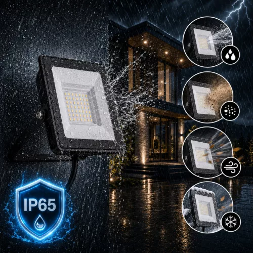 ZUNA2 LED reflektor 30W 2700lm 6500K IP65 Fekete LUMILED