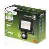 ZUNA2 LED reflektor 10W 900lm 4000K IP44 fekete mozgásérzékelő LUMILED