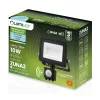 ZUNA2 LED reflektor 10W 900lm 6500K IP44 fekete mozgásérzékelő LUMILED