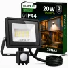 ZUNA2 LED reflektor 20W 1800lm 6500K IP44 fekete mozgásérzékelő LUMILED