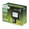 ZUNA2 LED reflektor 20W 1800lm 6500K IP44 fekete mozgásérzékelő LUMILED