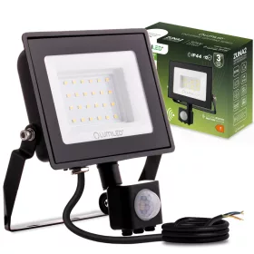   ZUNA2 LED reflektor 30W 2700lm 4000K IP44 fekete mozgásérzékelő LUMILED