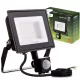 ZUNA2 LED reflektor 30W 2700lm 4000K IP44 fekete mozgásérzékelő LUMILED