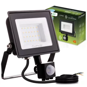   ZUNA2 LED reflektor 30W 6500lm 6500K IP44 fekete mozgásérzékelő LUMILED