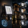 ZUNA2 LED reflektor 30W 6500lm 6500K IP44 fekete mozgásérzékelő LUMILED