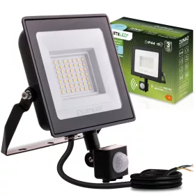   ZUNA2 LED reflektor 50W 4500lm 6500K IP44 fekete mozgásérzékelő LUMILED