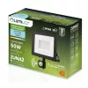 ZUNA2 LED reflektor 50W 4500lm 6500K IP44 fekete mozgásérzékelő LUMILED
