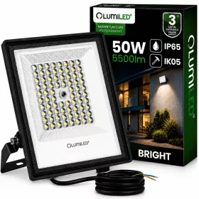   Világos kültéri LED reflektor, vízálló, 50W, 5500lm, 4000K, IP65, LUMILED
