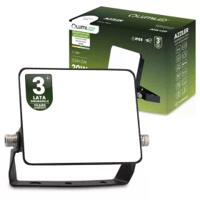   LED Reflektor AZZLER 20W 2400lm 4000K IP65 Halogén Kültéri Lámpa Fekete LUMILED