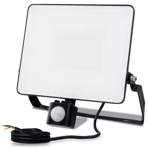LED Reflektor AZZLER 50W 6000lm 4000K IP44 Kültéri Halogén Lámpa Mozgásérzékelővel Fekete LUMILED