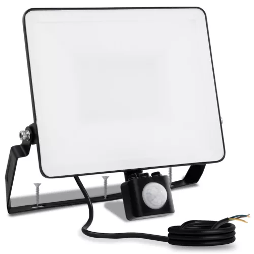 LED Reflektor AZZLER 50W 6000lm 4000K IP44 Kültéri Halogén Lámpa Mozgásérzékelővel Fekete LUMILED
