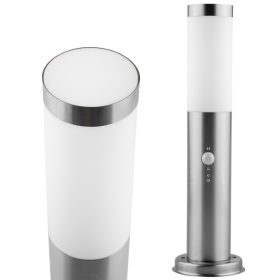   Kültéri kerti lámpa E27 INOX POST 45cm Lilium Lumiled mozgásérzékelővel