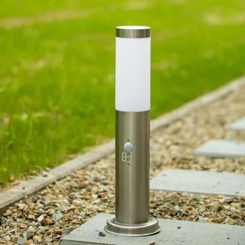Kültéri kerti lámpa E27 INOX POST 45cm Lilium Lumiled mozgásérzékelővel