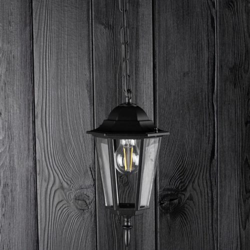 Kültéri függesztett kerti lámpa E27 LANTERN Fekete BELLIS LUMILED
