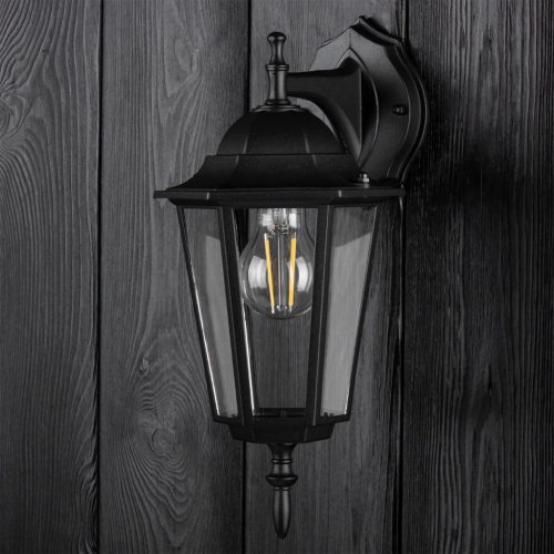 Kültéri kerti fali lámpa, E27, LANTERN, LETÖLTÉS, fekete BELLIS LUMILED