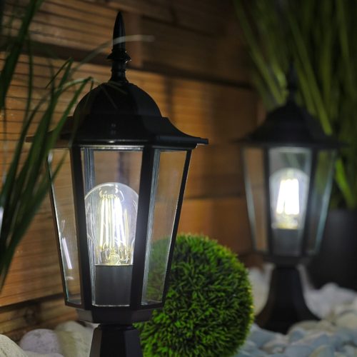 Kültéri kerti lámpa E27 LÁMPÁS OSZTÓ 40cm Fekete BELLIS LUMILED