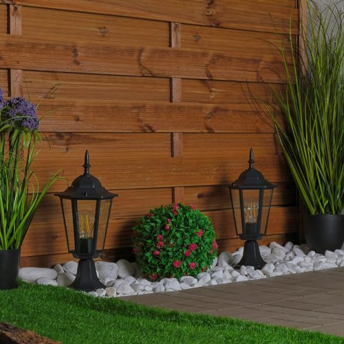 Kültéri kerti lámpa E27 LÁMPÁS OSZTÓ 40cm Fekete BELLIS LUMILED