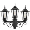 Kültéri kerti lámpa 3xE27 oszloplámpa 2m fekete BELLIS LUMILED
