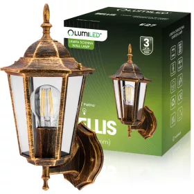   Kültéri kerti fali lámpa E27 LANTERN to UP Patina BELLIS LUMILED