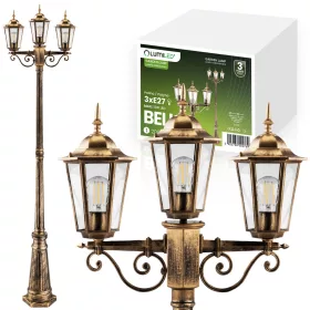   Kültéri kerti lámpa 3xE27 LÁMPÁS OSZTA 2m Patina BELLIS LUMILED