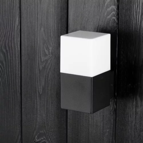 Kültéri kerti fali lámpa E27 SQUARE Fekete GALAX LUMILED