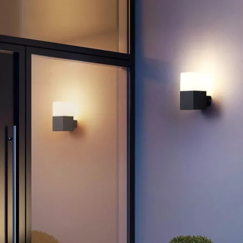 Kültéri kerti fali lámpa E27 SQUARE Fekete GALAX LUMILED