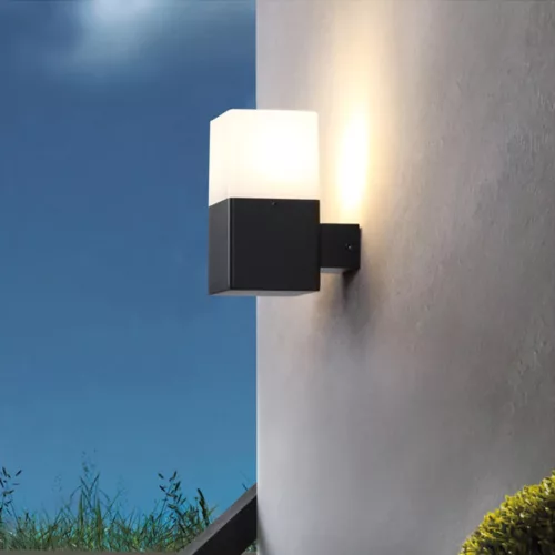 Kültéri kerti fali lámpa E27 SQUARE Fekete GALAX LUMILED