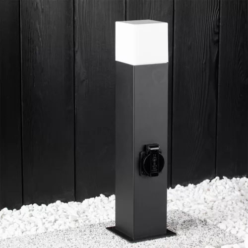 Izzó E27 SQUARE POST 44cm 230V foglalattal Fekete GALAX LUMILED