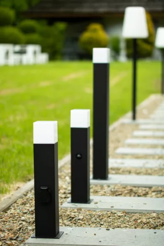 Izzó E27 SQUARE POST 44cm 230V foglalattal Fekete GALAX LUMILED