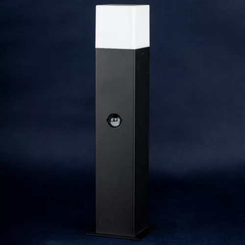 Kültéri kerti lámpa E27 SQUARE POST 44cm mozgásérzékelővel Fekete GALAX LUMILED