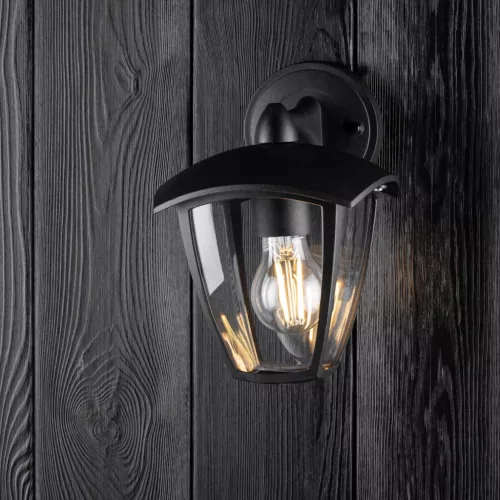 Kültéri kerti fali lámpa E27 LANTERN LETÖLTÉS Fekete VIOLA Lumiled