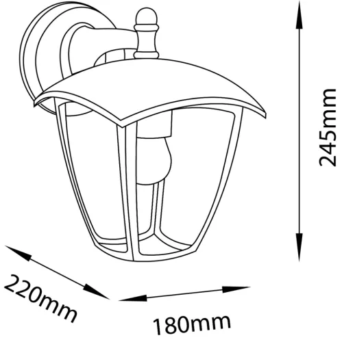 Kültéri kerti fali lámpa E27 LANTERN LETÖLTÉS Fekete VIOLA Lumiled