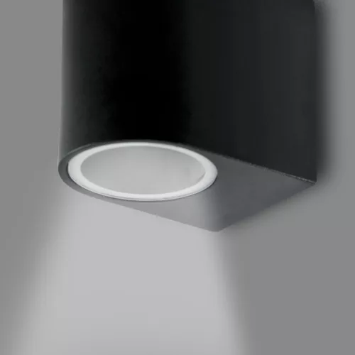 Kerti fali lámpa, emelvény, kültéri lámpa, 2xGU10, fekete