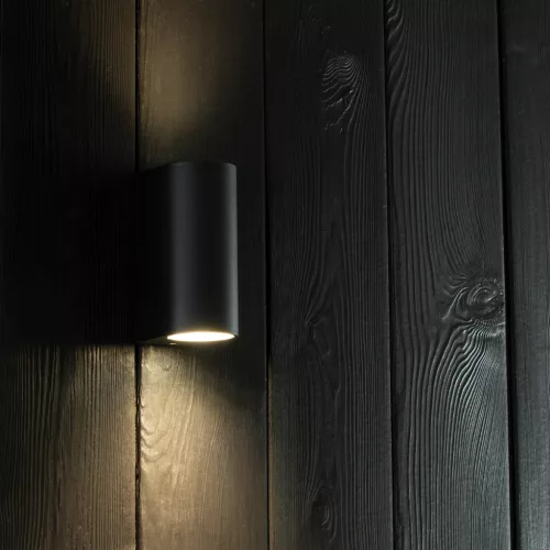 Kerti fali lámpa, emelvény, kültéri lámpa, 2xGU10, fekete