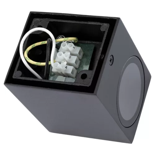 Kerti fali lámpa, emelvény, kültéri lámpa GU10, fekete négyzet