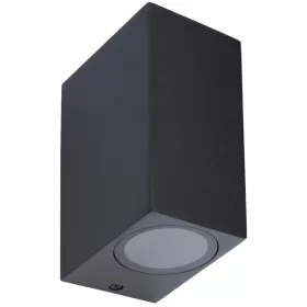   Kerti fali lámpa emelő kültéri lámpa 2xGU10 fekete négyzet