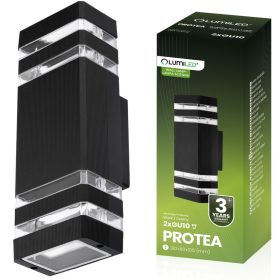   Kerti lámpa Emelés fali lámpa fel és le GU10 PROTEA Fekete LUMILED