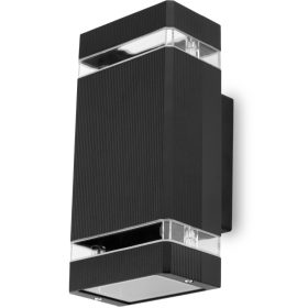   Kerti lámpa Emelés fali lámpa fel és le GU10 Fekete HEDERA LUMILED