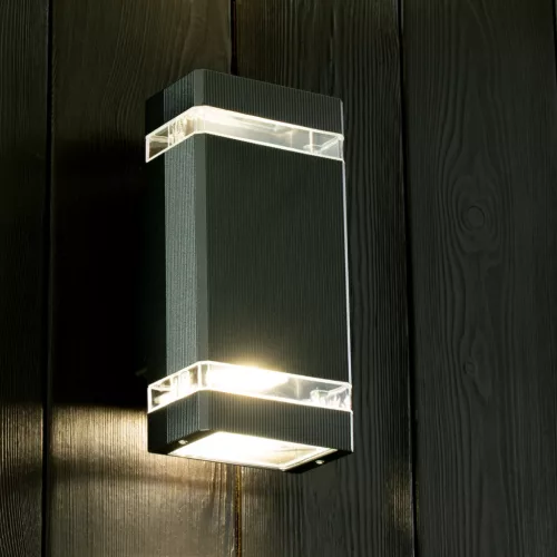 Kerti lámpa Emelés fali lámpa fel és le GU10 Fekete HEDERA LUMILED