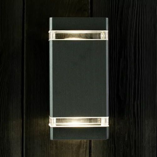 Kerti lámpa Emelés fali lámpa fel és le GU10 Fekete HEDERA LUMILED