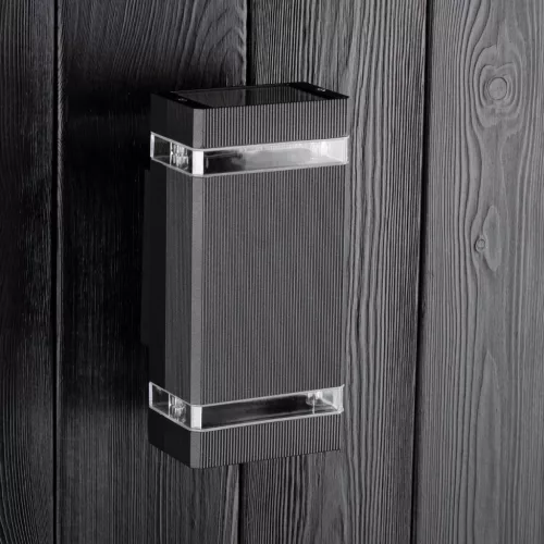 Kerti lámpa Emelés fali lámpa fel és le GU10 Fekete HEDERA LUMILED