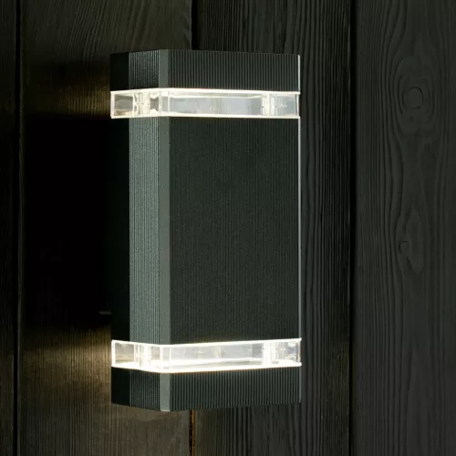 Kerti lámpa Emelés fali lámpa fel és le GU10 Fekete HEDERA LUMILED