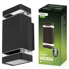   Kerti lámpa Emelés fali lámpa fel és le GU10 Fekete HEDERA LUMILED
