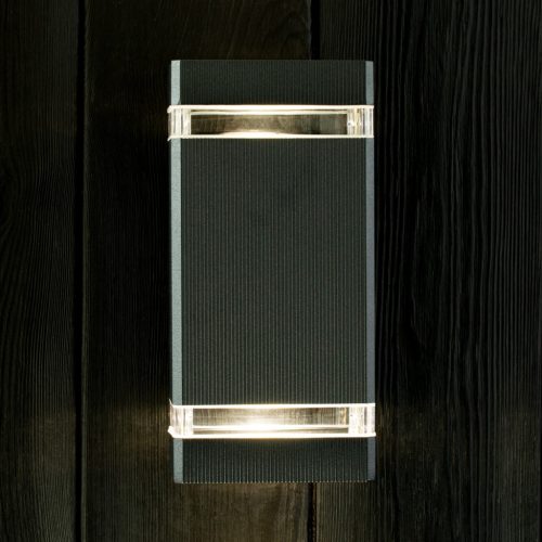 Kerti lámpa Emelés fali lámpa fel és le GU10 Fekete HEDERA LUMILED