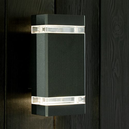 Kerti lámpa Emelés fali lámpa fel és le GU10 Fekete HEDERA LUMILED