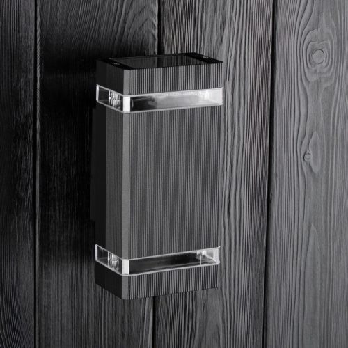 Kerti lámpa Emelés fali lámpa fel és le GU10 Fekete HEDERA LUMILED